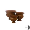 Set 2 metalne obloge za saksije braon/zlatno 132229