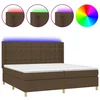 Krevet box spring s madracem LED tamnosmeđi 200x200 cm tkanina
