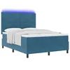 LED Box Spring Krevet Tamno plava 140 x 200 cm Baršun