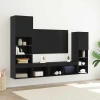 vidaXL LED TV omara Črni hrast 30.5x30x102 cm inženirski les