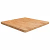 Vidaxl Kvadratna mizna plošča svetlo rjava 80x80x4 cm trdna hrastovina