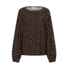Kaffe Bluza KANadira temno rjava / bela