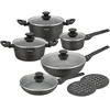 Klausberg KB-7657 Set Posuđa 12 Dijelova – Aluminij, Mramorni Neprianjajući Premaz, Indukcija