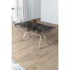 Hanah Home trpezarijski sto Prah, 160 × 90 cm, ploča u dekoru Sonata, hromirane noge