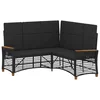Vrtni set sofe za opuštanje Podesiva Crna 164 x 164 x 112 cm