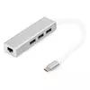 3 Port USB 3.0 Type-C Hub with Gigabit Ethernet 3xUSB A/F,1xUSB C/M,1xRJ45 LAN, Win/Mac OS