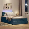 Otomanski krevet s madracem i LED tamnoplavi 120x190cm baršun