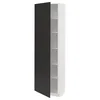 METOD Visoki element s policama, bela/Nickebo boja antracita, mat, 60x37x200 cm