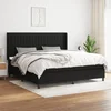 vidaXL Box spring postelja z vzmetnico črn 200x200 cm blago