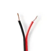 Nedis Kabel zvočnikov | 2x 1,50 mm2 | Baker | 100,0 m | Okrogla | PVC | Črna/rdeča | Kolut