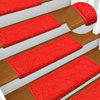Prostirke za stepenice 10 kom 65x21x4 cm crvene pravokutne rubove