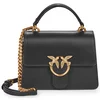 Pinko LOVE ONE TOP HANDLE MINI LIGHT VITELLO SETA Črna