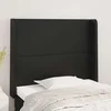 Vidaxl Vzglavje z ušesi črno 83x16x118/128 cm umetno usnje