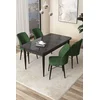 Hanah Home Set Trpezarijski sto i 4 stolice Arp, Zeleno-crni