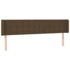 Vidaxl Vzglavje z ušesi temno rjavo 203x16x78/88 cm blago