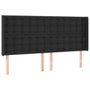 Vidaxl Vzglavje z ušesi črno 163x16x118/128 cm umetno usnje
