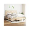 Den Box spring postelja z vzmetnico krem 200x200 cm blago