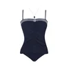 SUNFLAIR Enodelne kopalke marine/bela