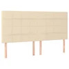 Vidaxl Vzglavje postelje kremne barve 160x5x118/128 cm blago