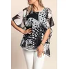 Bluza s potiskom metuljev, črna