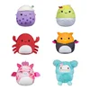 Squishmallows Micromallows Paket 6 kosov – Grifon, Alicorn, Burrito, Rak, Bigfoot, Boba