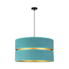 Duolla - Luster na sajli DUO 1xE27/15W/230V prečnik 40 cm tirkizna/zlatna