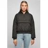 Womens Oversized Diamond Quilted Tug Jacket Black