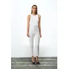 Trendyol White Cigarette Pattern Darted High Waist Ankle Length Woven Trousers