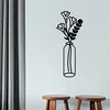 Wallity Zidna dekoracija Flower 6, 24x60 cm, 1.5 mm, Crna