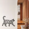WallXpert metalni zidni ukras 5263, geometrijska mačka u hodu, 45 x 36 cm, crni