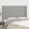 shumee vidaXL Vzglavje z ušesi svetlo sivo 147x16x118/128 cm blago