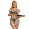Rainbow fishnet dress 2