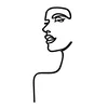 Wallity Zidna dekoracija Woman Profile, 42x100cm, Crna