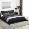 Vidaxl Komplet prevleke za odejo črne črte 240x220 cm bombaž