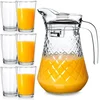 shumee Steklen vrč s pokrovom 1,4 l + 6 kozarcev 200 ml