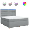 vidaXL vidaXL Box spring postelja z vzmetnico svetlo siva 200x200 cm blago, (21304580)