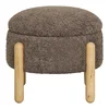 Rjav tabure iz tkanine bouclé Medas – House Nordic