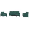 4-dijelni set sofa s jastucima tamnozeleni baršunasti