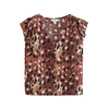 Next Bluza rjava / rjasto rjava / črna / bela