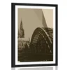 Plakat s paspartujem ilustracija mesta Kolín v sephia varianti - 40x60 white