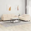 2-dijelni set sofa s jastucima bež od mikrovlakana