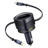 BASEUS Avtomobilski polnilnik USB-C s kablom USB-C za iPhone Lightning 90 W - črn