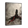 Canvas Slika na platnu Crveni šal, 45x60cm, Sa ramom, Crni