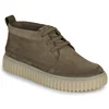 Clarks za moške. 26183474 Torhill Lace zeleni usnjeni gležnjarji (41), Ravna stran, Čipke, Priložnostno