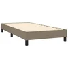 Krevet box spring s madracem LED smeđesivi 90x200 cm tkanina