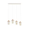 Luster na sajli LARSO 4xE27/15W/230V beli/bež