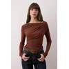 Trendyol Milla ženska bluza Twoaw26Bz00088, smeđa-smeđa