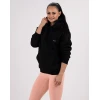 Soft Warm Pulover s Kapuco Mogočno Črn - L