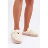 marka niezdefiniowana Furry Slippers With A Small Brooch Light Beige Primaria