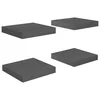 Plutajuće zidne police 4 kom sjajne sive 23 x 23,5 x 3,8 cm MDF